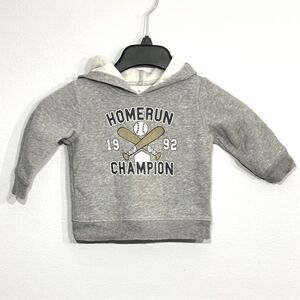 Jumping Beans | Baby Boys Grey Baseball Hoodie Sweatshirt 18M